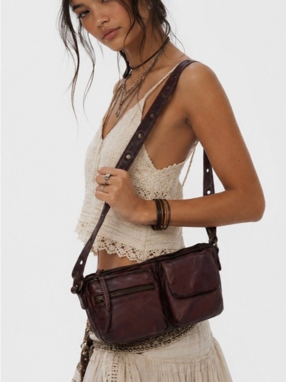 Free People Wade Leather Crossbody Bag